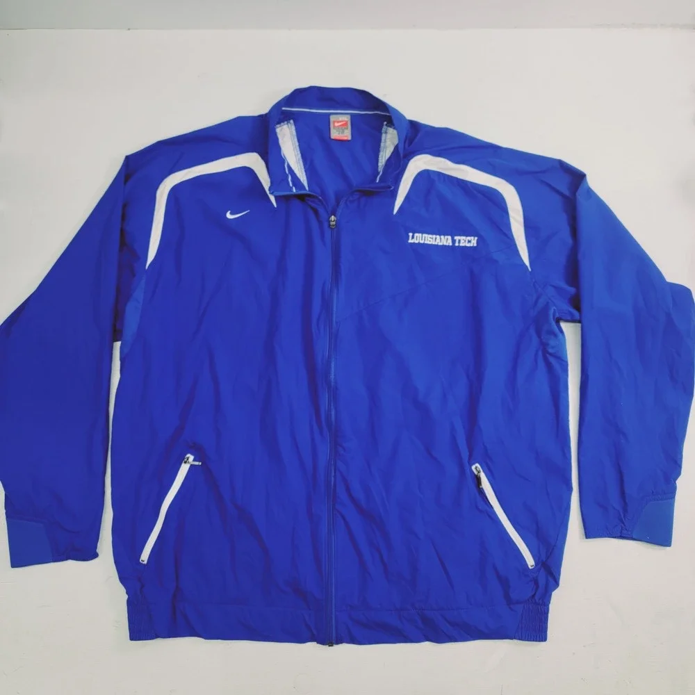 Louisiana Tech Blue Jacket Nike Team FIT Storm Windbreaker Zip NCAA Men's Sz 3XL